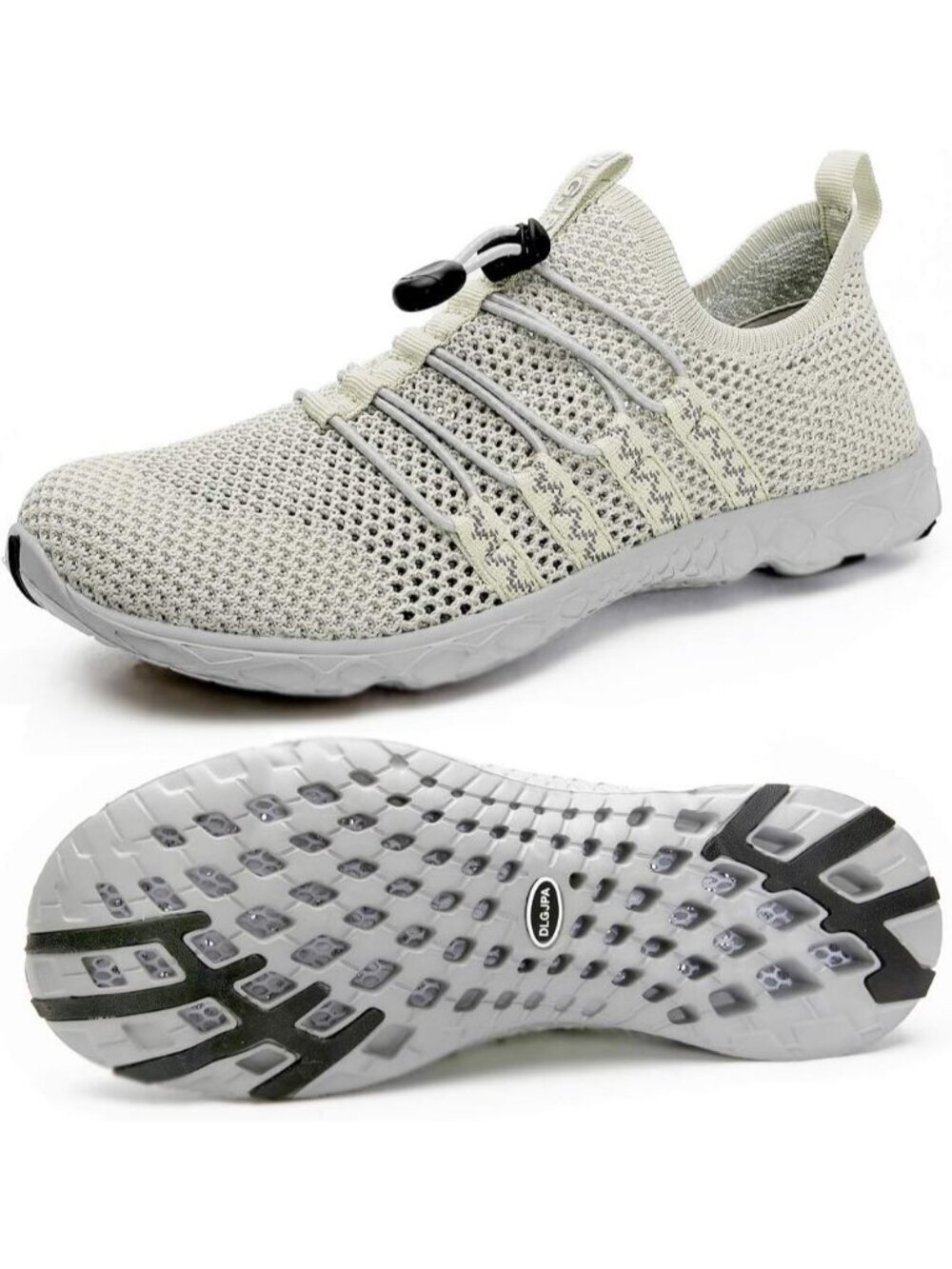 Men's Apricot Quick Drying Aqua Water Lace-Up Athletic Woven Walking Sneaker